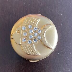 Estée Lauder Gold Fish Compact Lucidity Powder Mirror with Rhinestones